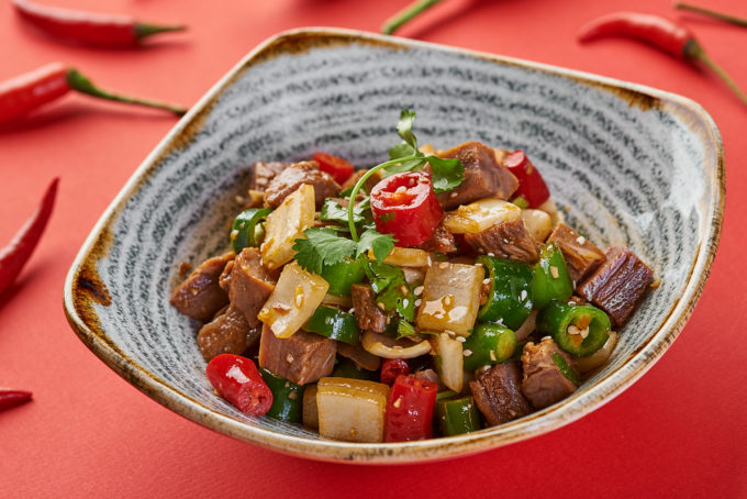 Sichuan-style beef cubes 700₽